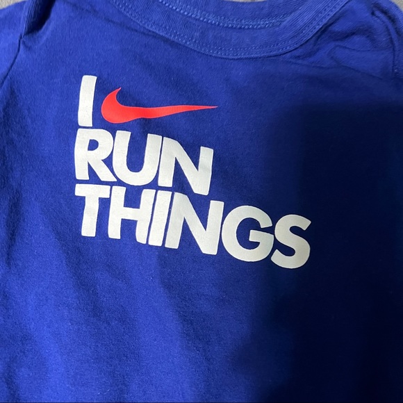 Nike blue baby body suit 6-9 month & red air Jordan jumping man hat size 0-6 m - Picture 2 of 6